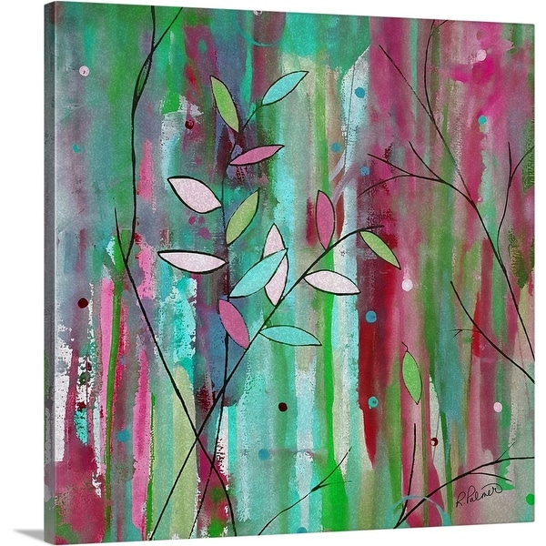 "Sponge Leaf Floral" Canvas Wall Art
