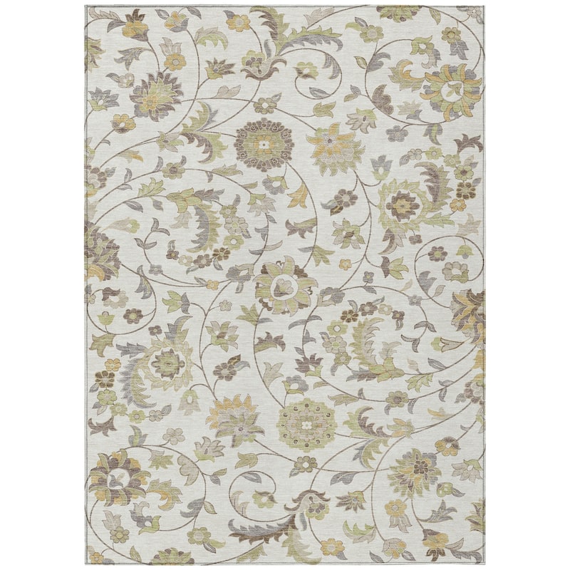 Machine Washable Indoor/ Outdoor Traditional Chantille Rug