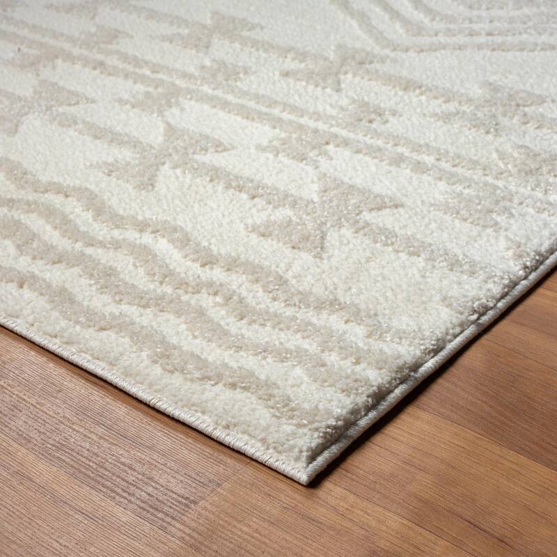Luxe Weavers Moroccan Tribal High Low Cream Area Rug, Indoor Carpet