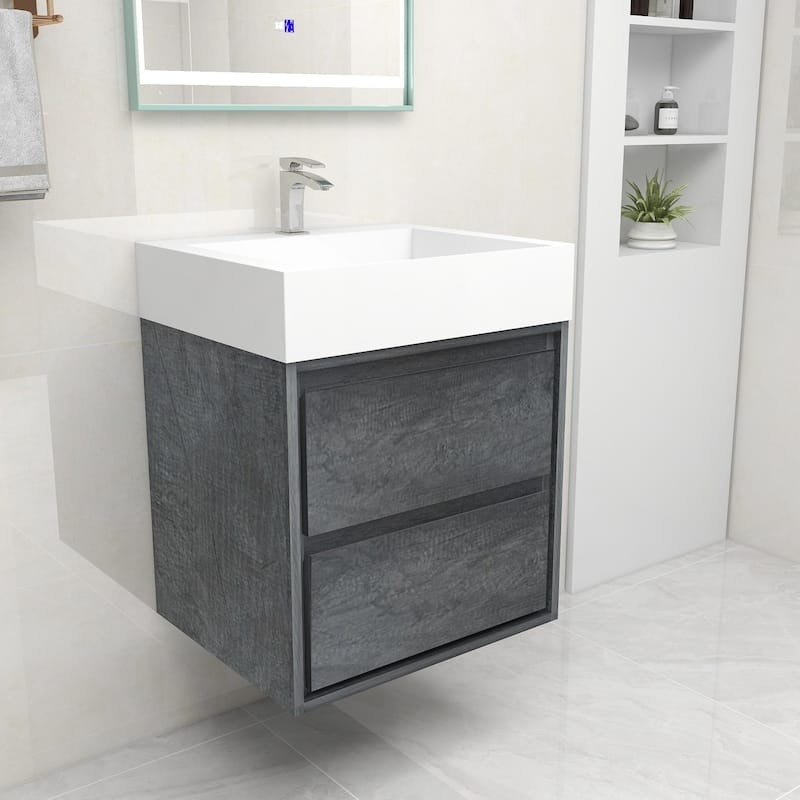 Victoria 24" Wall Mounted Modern Vanity with Acrylic Sink