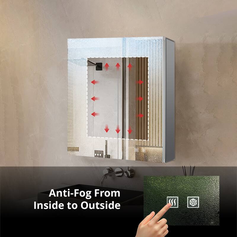 Corsica Surface-Mount LED Mirror Medicine Cabinet with Defogger