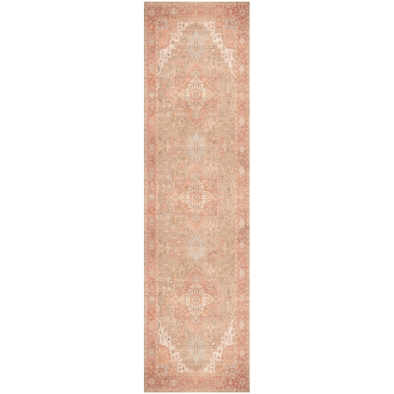 Nourison Vintage Washables Indoor only Persian Area Rug - 2'2" x 8' - Coral/Taupe