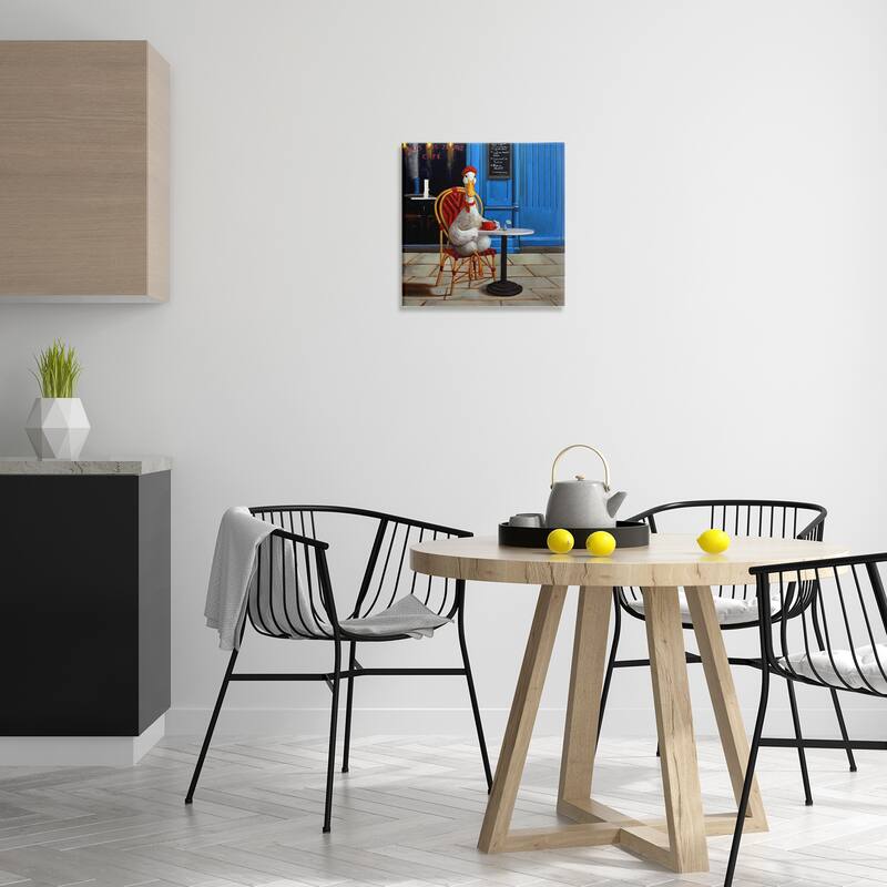 Stupell Trendy Duck at Cafe Canvas Wall Art Design By Lucia Heffernan