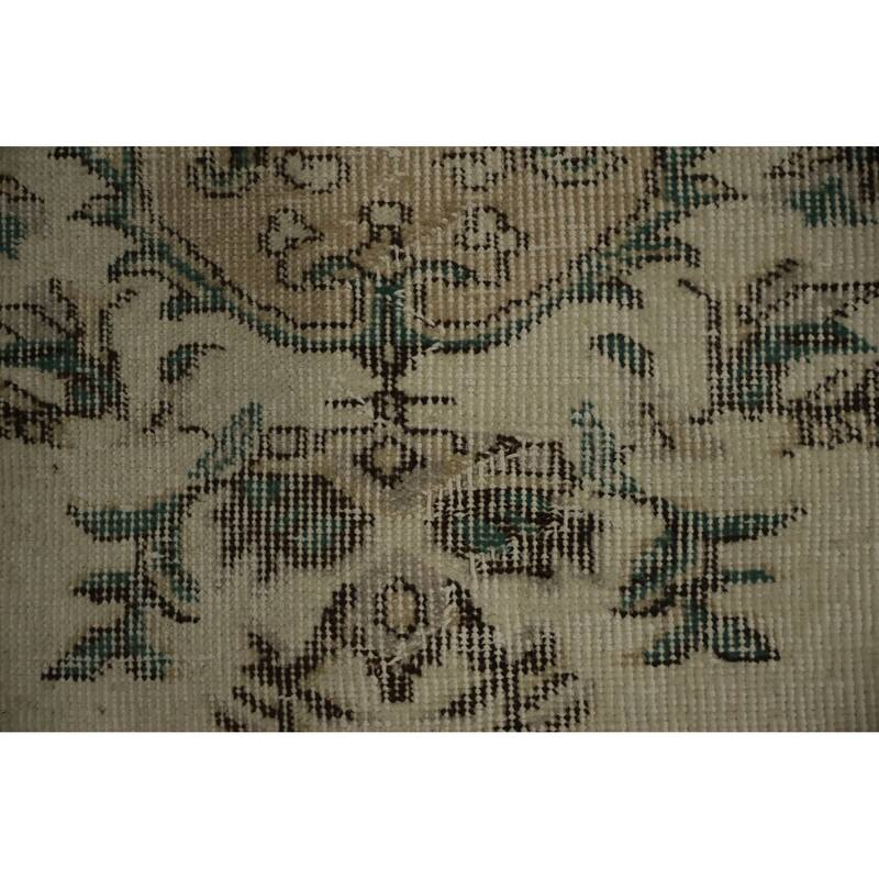 Hand Knotted Oriental 100% Wool Carpet Transitional Floral Beige & Ivories Anatolian Area Rug - 8' 8'' X 5' 9''