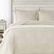 preview thumbnail 4 of 9, Tommy Bahama Raffia Solid Basketweave Textured Reversible Quilt (Beige, 3 Piece Set)