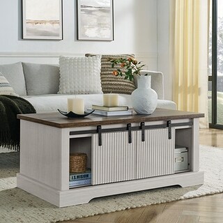 Coffee Table with Storage and Sliding Wood Door - Bed Bath & Beyond ...