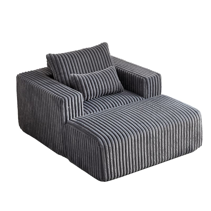 GDFStudio - Amelia Plush Corduroy Recliner Sofa with Removable Footrest for Relaxed Living Room Comfort