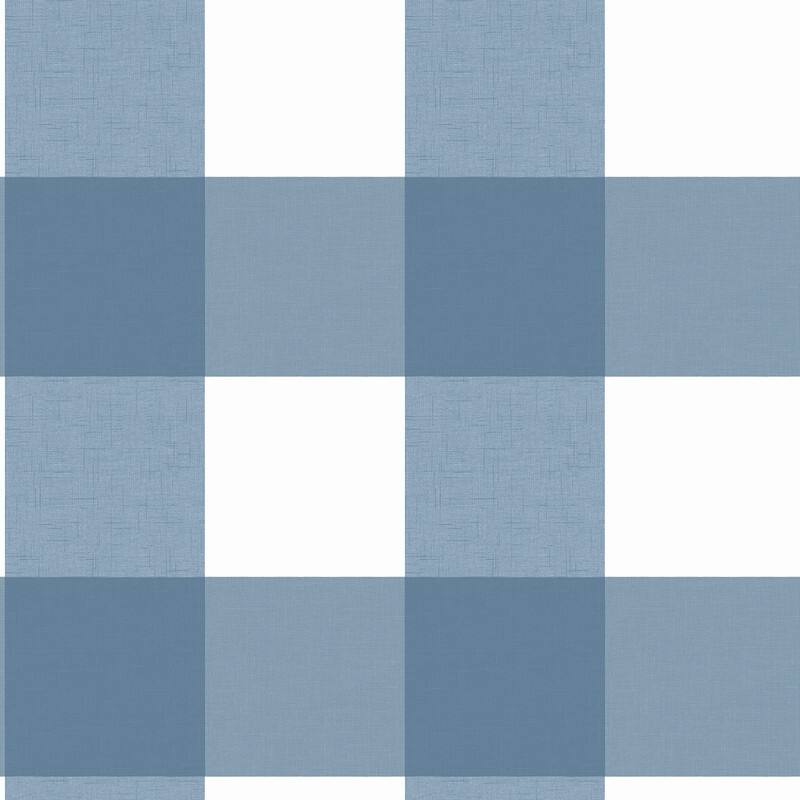 Chesapeake Amos Blue Gingham Wallpaper - 20.5in x 396in x 0.025in