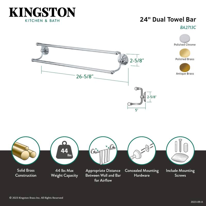 Milano 24-Inch Dual Towel Bar