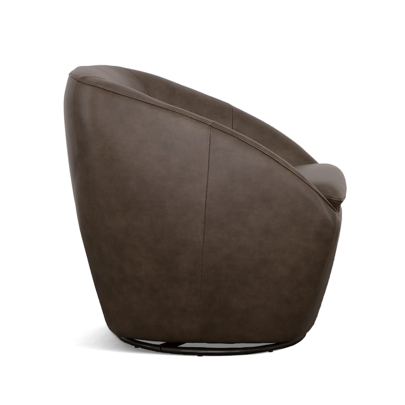 Wade Brown Top Grain Leather Swivel Chair by Flexsteel