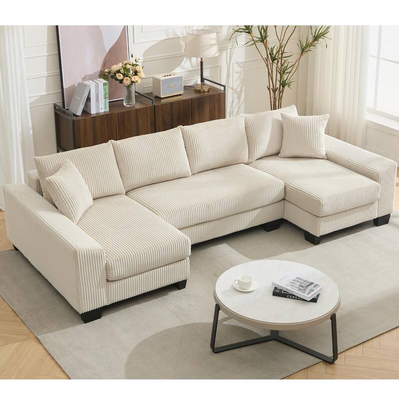 114" Sleeper Sofa U Shaped Sofa