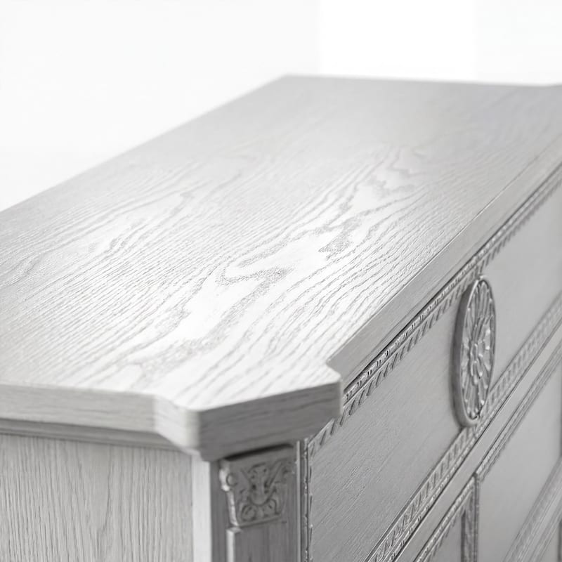 Solid Wood Dresser with 5 Drawers Chest Fully Assembled Storage Cabinet for Living Room or Bedroom