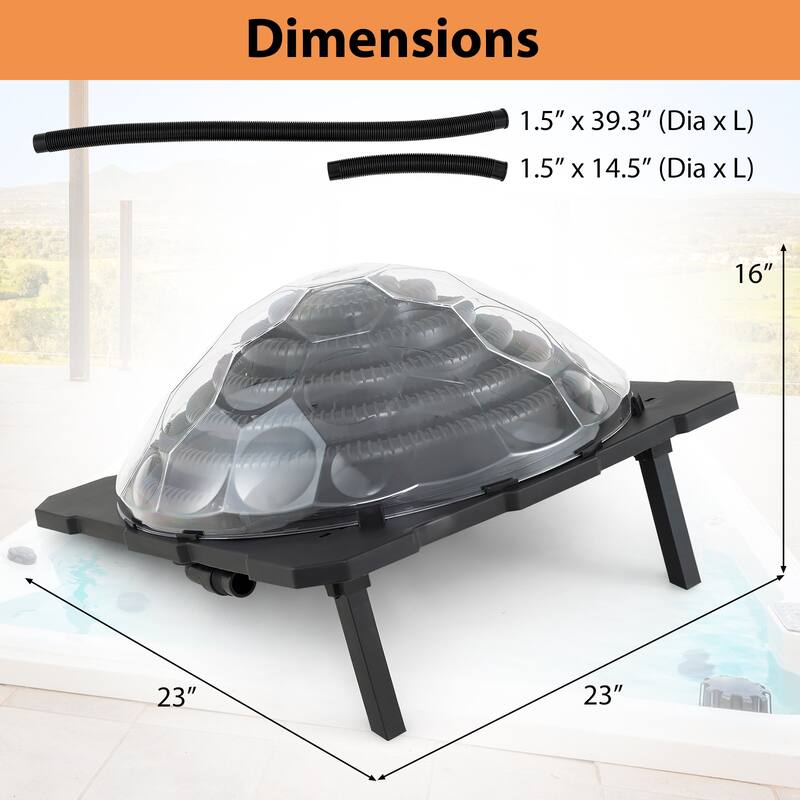 Gymax Solar Dome Heater w/ Transparent Cover Black Heating Coil