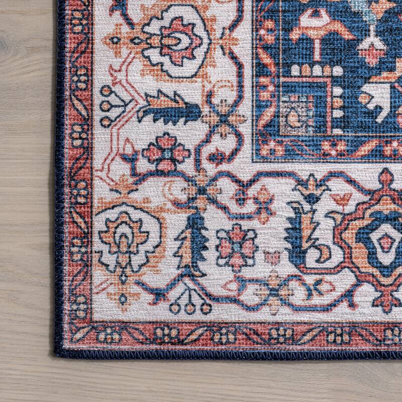 Nuloom Vita SplashGuard Vintage Medallion Machine Washable Area Rug