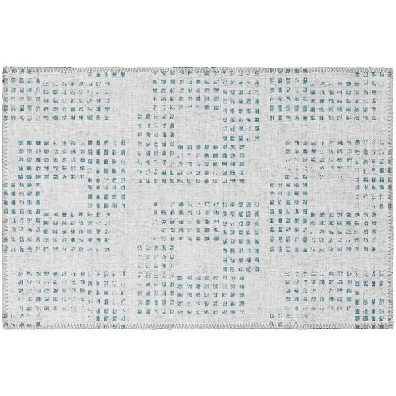 Indoor/ Outdoor Eleanor Modern Houndstooth Washable Rug