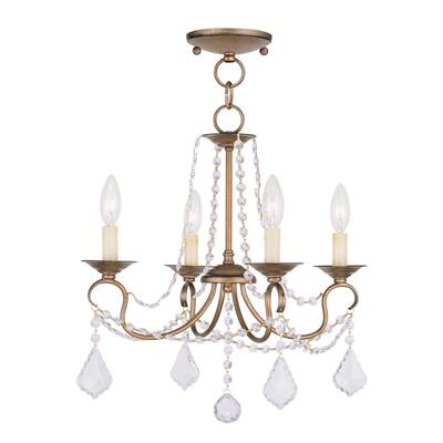 Livex Lighting Pennington 4 Light Pendant with Crystal Accents