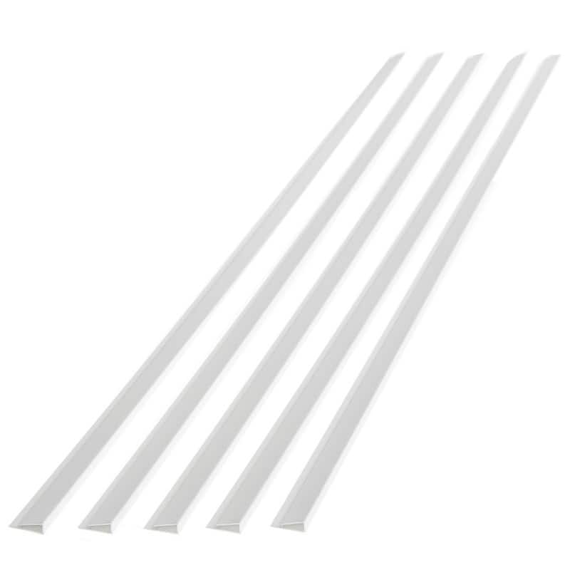 FASÄDE 47 in. Decorative Vinyl Large Profile J Trim Matte White (5 Pack) - 5 Pack - 5 Pack