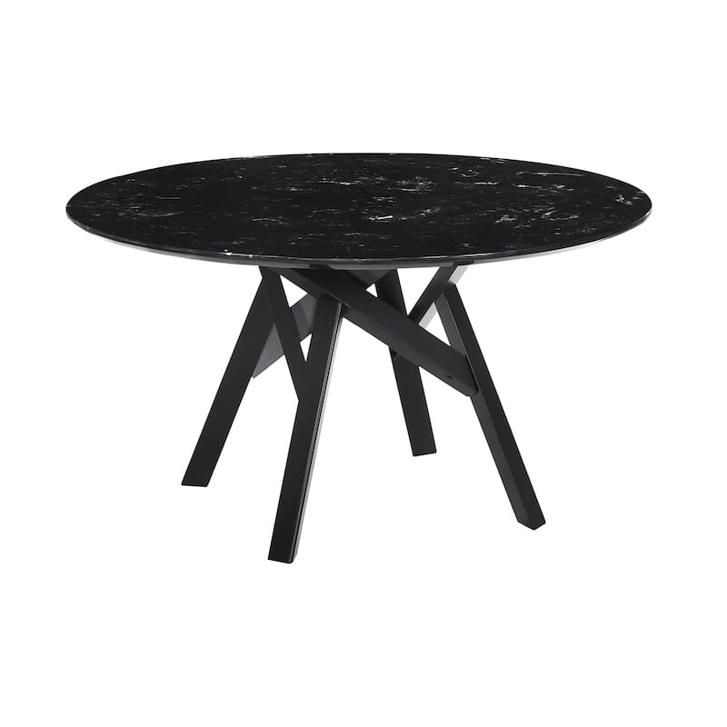 Venus Jackie Wood and Marble Round 5 Piece Dining Set