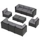 preview thumbnail 97 of 179, AOXUN Fire Pit Conversation Set Rattan Sofa Set Outdoor Furniture With Cushions