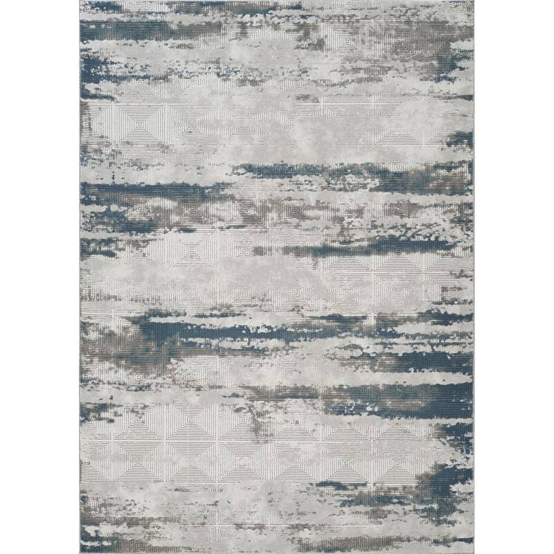 Gray 5 ft. 3 in. x 7 ft. 3 in. Luxury Area Rug, 0.43 Pile Height – Sophisticated Warmth for Any Room - 6' x 7' - Straw Stripe