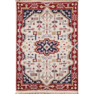 Geometric Kazak Rug Hand-Knotted Wool Carpet - 2'0"x 3'0"
