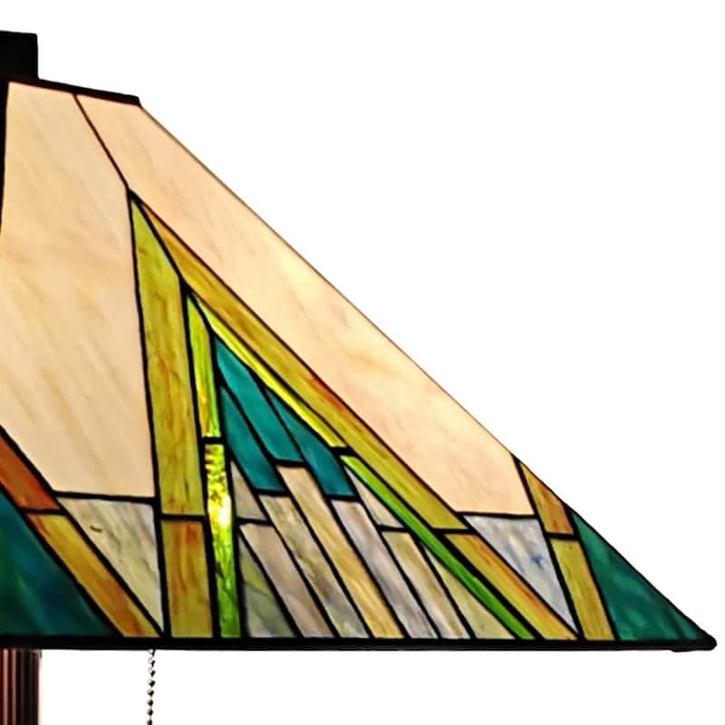 Tiffany Style Mission Floor Lamp 62" Tall Stained Glass AM353FL17 Amora Lighting - Multi-Color