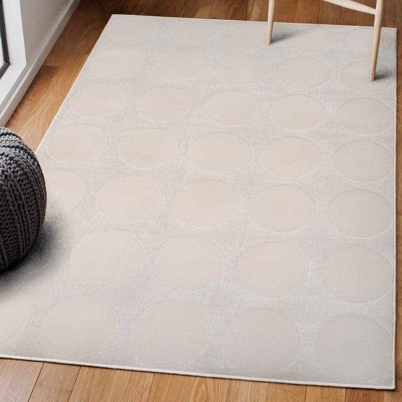 JONATHAN Y Damon Modern Geometric Circle Dot High-Low Area Rug