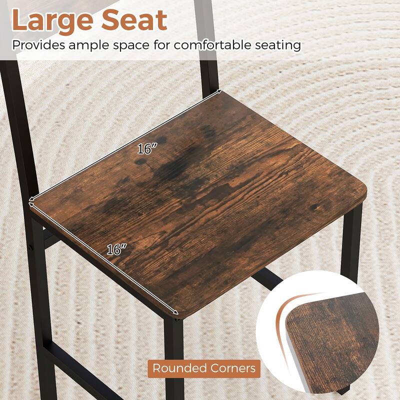Gymax Set of 4 Dining Chairs w/Metal Legs Slanted Back Wide Seat for