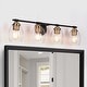 preview thumbnail 1 of 7, Fintch Modern Farmhouse 4-light Bathroom Vanity Light Fixture Industrial Black Gold Wall Sconce 4-light