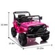preview thumbnail 60 of 98, 12V Ride-On Truck for Kids with Remote, Dual Motors, MP3, Bluetooth, Microphone Jack Pink