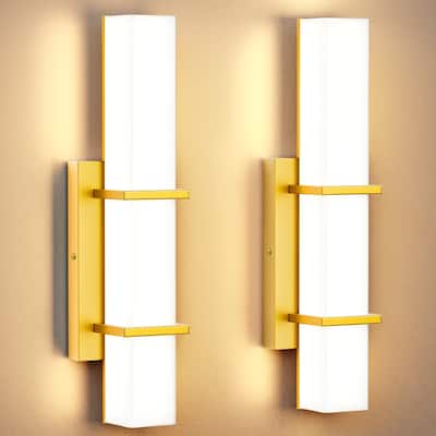 Set of 2 Modern Minimalist Gold Wall Sconces
