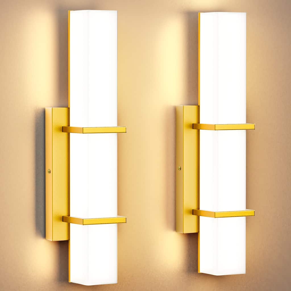 Set of 2 Modern Minimalist Gold Wall Sconces