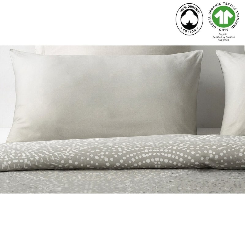 A1HC Reversible Print Organic Cotton Pillow Sham, GOTS Certified, Wrinkle Resistant, Long Staple Cotton, 21" x 30" (Set Of 2)