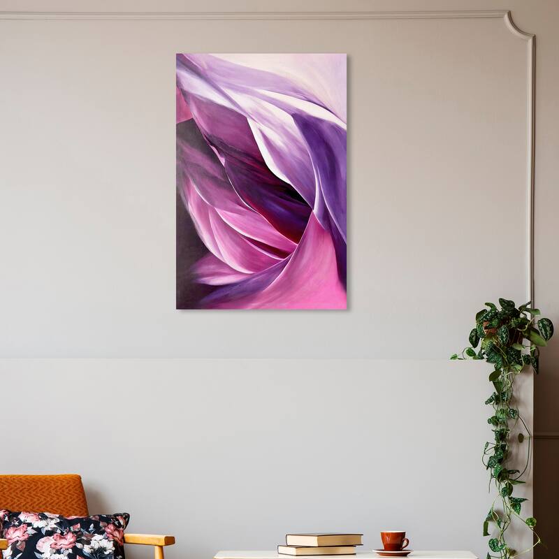 Wynwood Studio Canvas Floral and Botanical Violet Petals Purple and Violet Modern & Contemporary Wall Art Canvas Print - 30 x 20