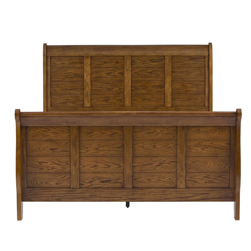 Copper Grove Epper Aged Oak Queen Sleigh Bed