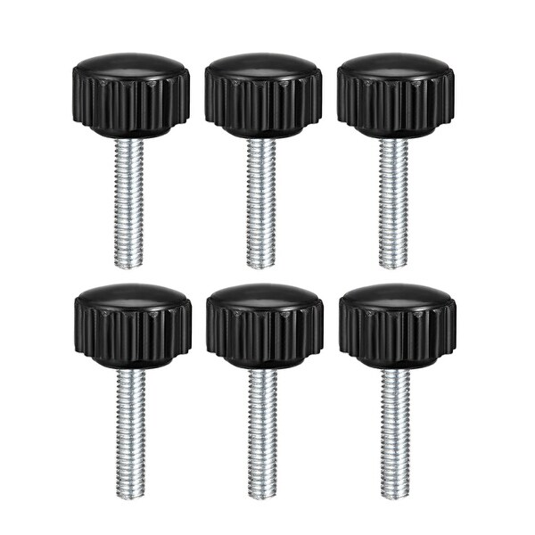 M4 x 20mm Male Thread Knurled Clamping Knobs Grip Thumb Screw on Type 6 Pcs