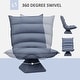 preview thumbnail 5 of 7, HOMCOM Swivel Floor Chair with Back Support, Microfiber Adjustable Video Gaming Chair, Grey