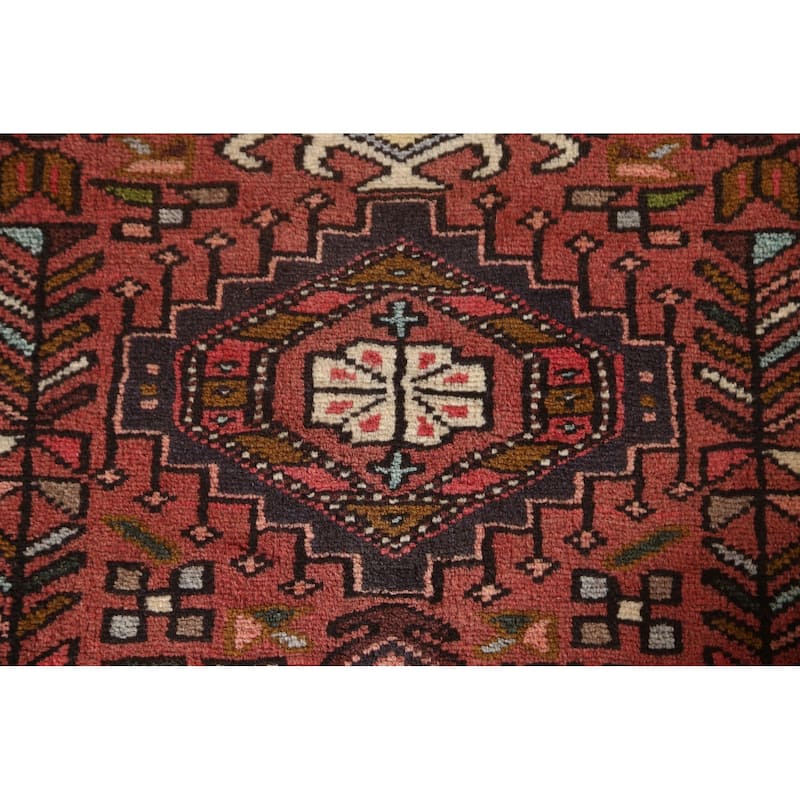 Tribal Geometric Gharajeh Persian Runner Rug Handmade Wool Carpet - 2'5" x 9'7"