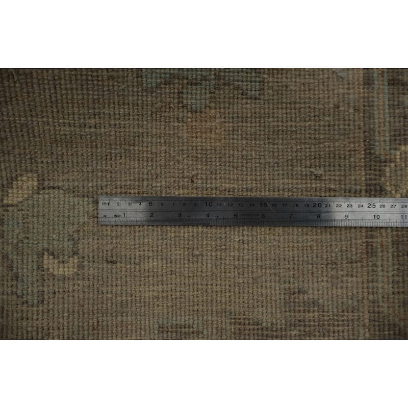 Hand Knotted Oriental 100% Wool Carpet Transitional Floral Greys & Charcoal Oushak Area Rug - 6' 5'' X 5' 2''