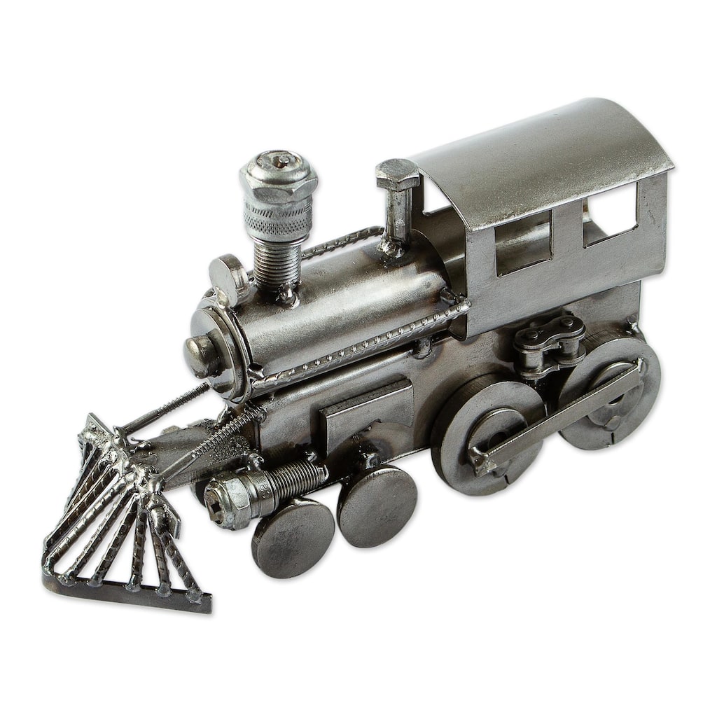 Novica Handmade Rustic Locomotive Auto Part Sculpture (7 Inch)