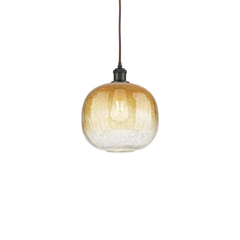 Innovations Lighting 516-1P-12-11 Brookhaven Sphere Pendant Brookhaven - Oil Rubbed Bronze / Amber