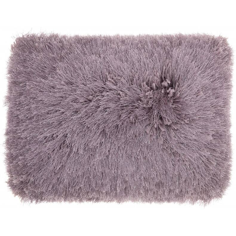 HomeRoots 14" X 20" Slate Gray Faux Fur Throw Pillow