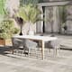 Option White Table & Grey Aluminum Armchairs