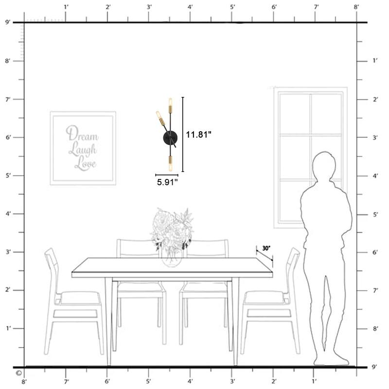 3-Light Minimalist Industrial Matte Black Metal Wall Sconce Modern