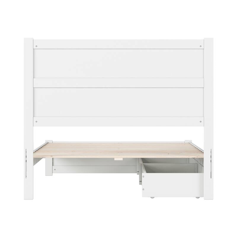 Aveline Wood Platform Bed with Matching Footboard & Storage Drawers