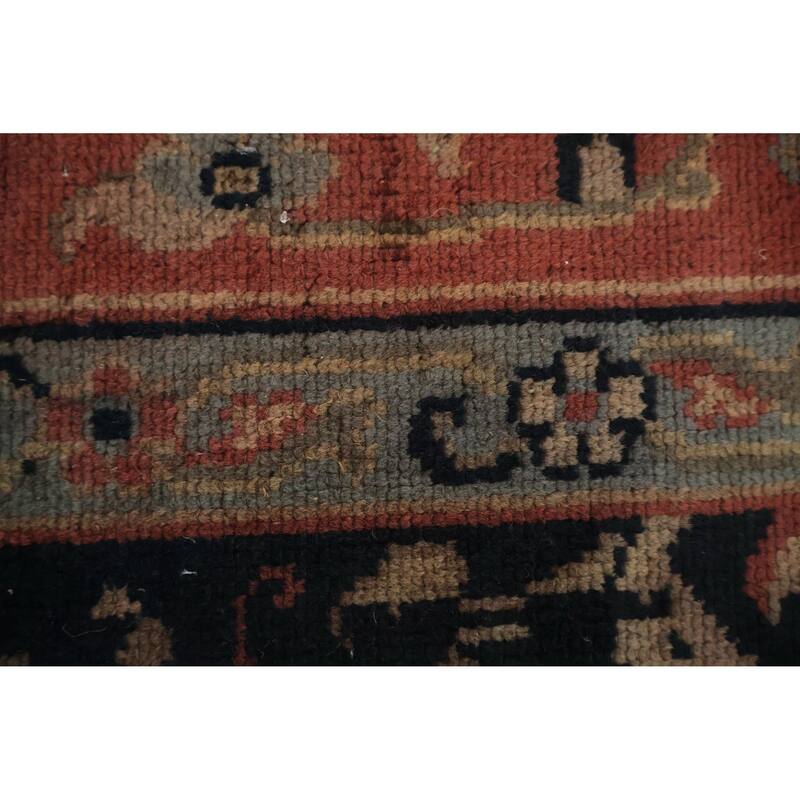 Hand Knotted Oriental 100% Wool Carpet Traditional All-Over Navy Blue & Blues Mahal Area Rug - 13' 9'' X 12' 4''