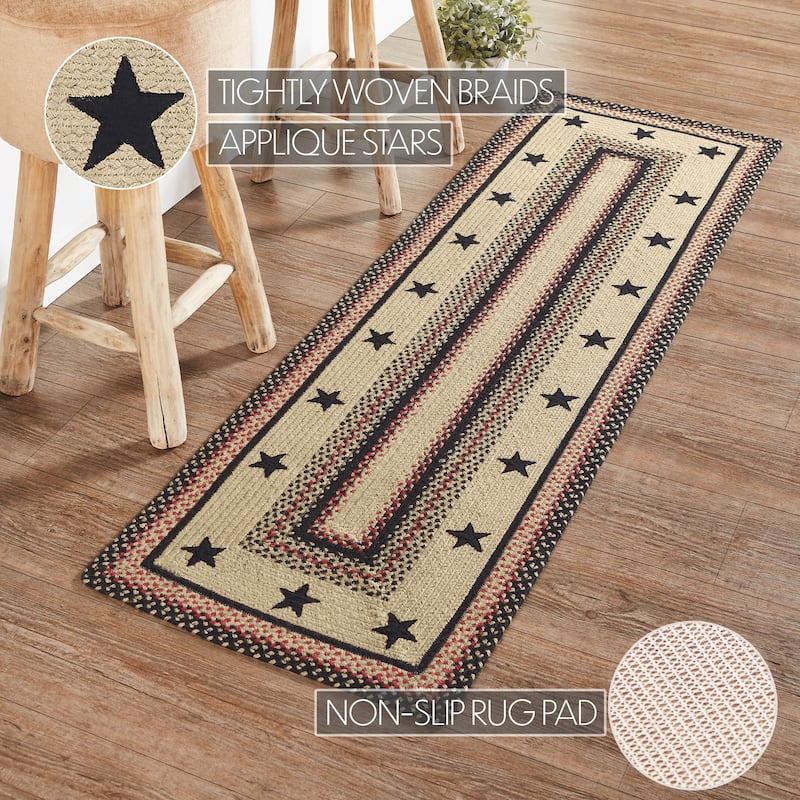 Colonial Star Jute Rug/Runner Rect w/ Pad 22x72 - 2' x 6' Runner