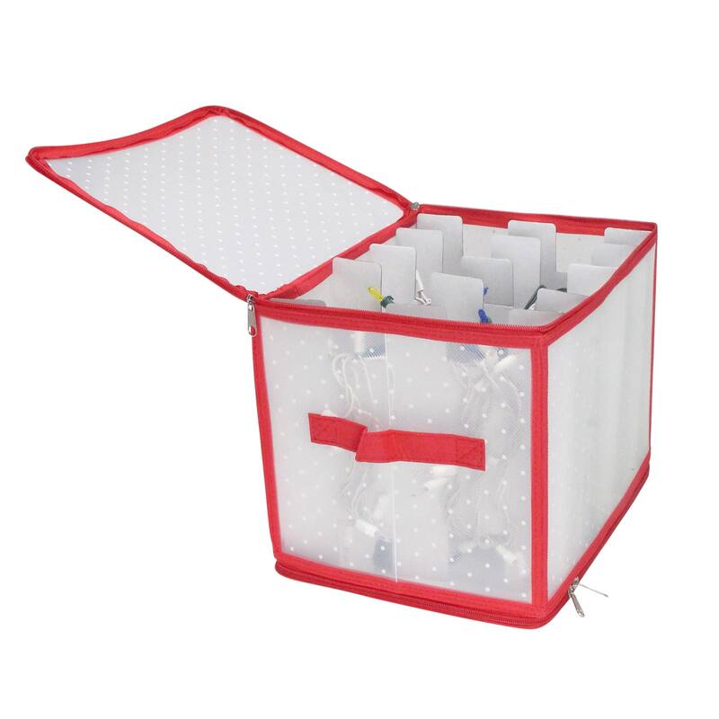 12.5" Transparent Zip Up Christmas Light Storage Box