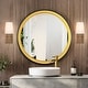 preview thumbnail 13 of 30, Modern 3-Light Gold Bathroom Vanity Light Fabric Wall Sconces