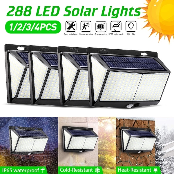 288-LED Waterproof Solar Power PIR Motion Sensor Wall Light Outdoor Garden Lamp 
